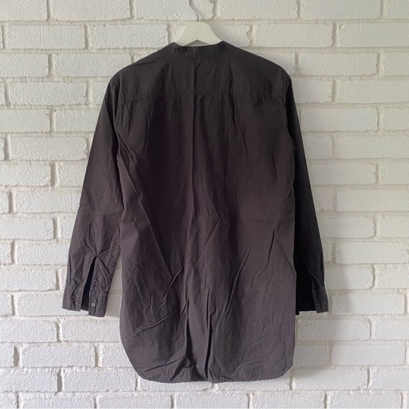 Standard James Perse Brown Mandarin Collar Button Down Shirt Top Women’s 1 Small - Picture 4 of 7